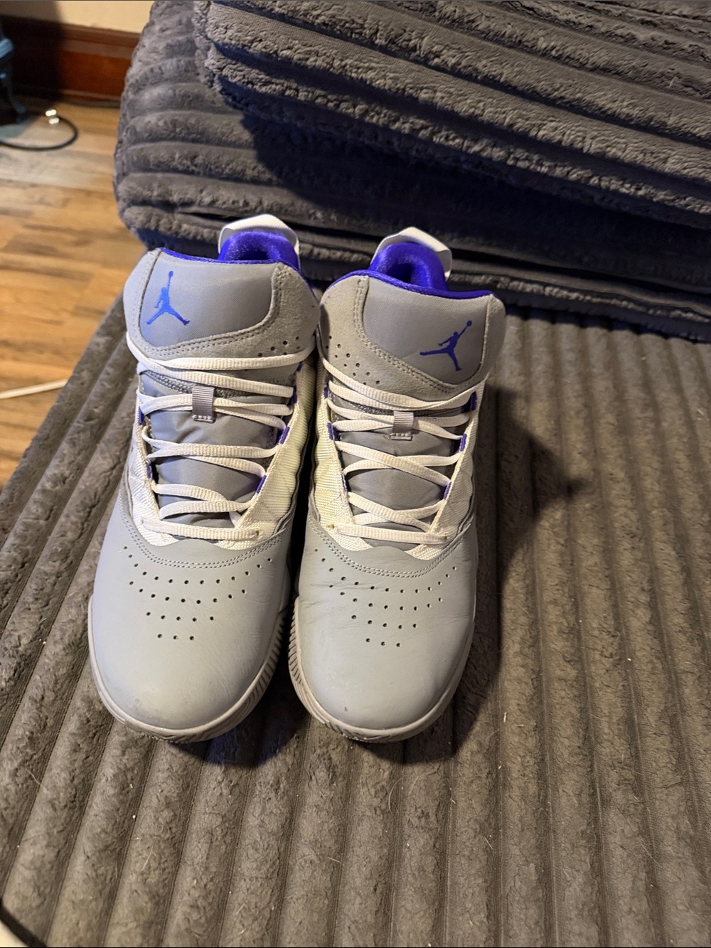 Jordan Men’s  Sneakers in Light Gray with Purple Accents